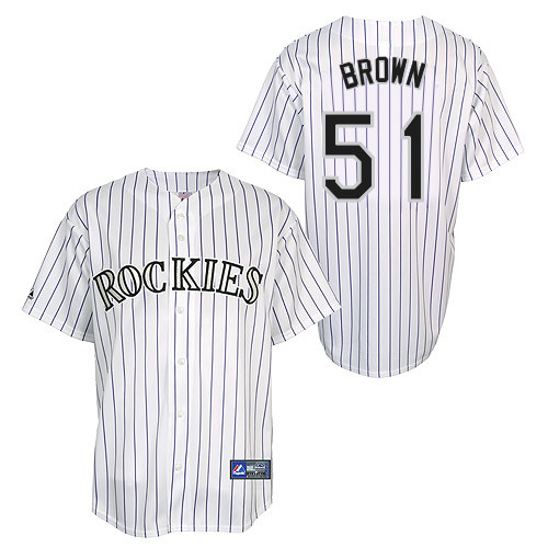Brooks Brown #51 Youth Baseball Jersey-Colorado Rockies Authentic Home White Cool Base MLB Jersey